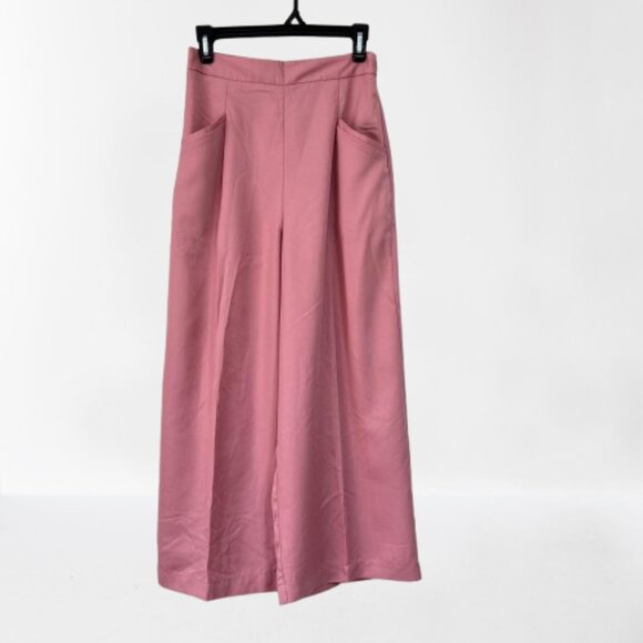 NEW Zara Dusty Rose Pink High Waist Wide Leg Culottes Pants, Size S - Picture 9 of 16